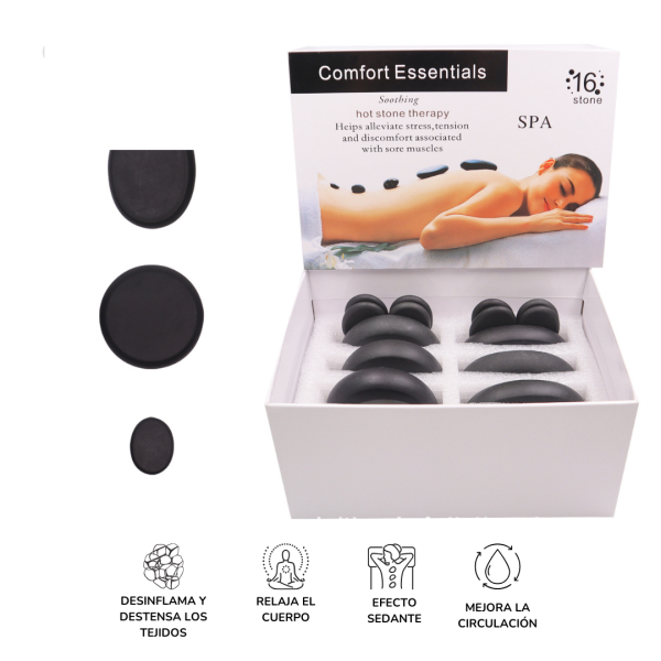 Set de piedras para masajes calientes