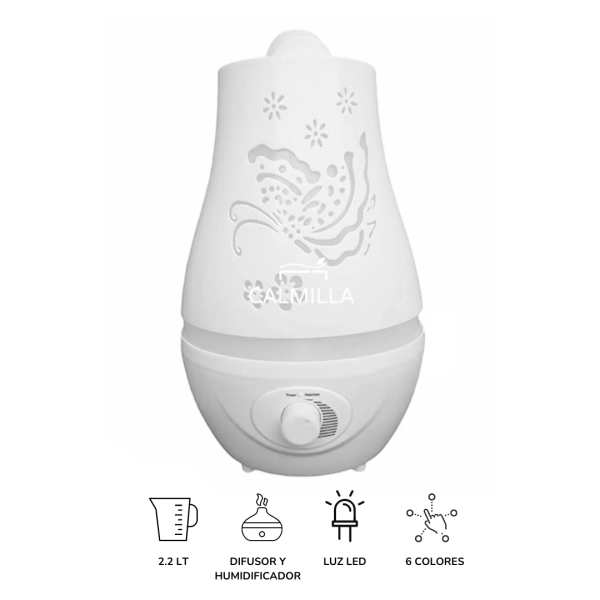 Difusor de aroma y humidificador para aceites con luces Ale 400ml